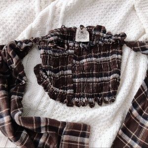 NWOT LF Flannel Crop Top